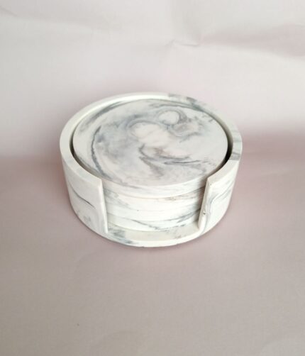 marble coaster sets - handmade eco resin jesmonite slate stone cement concrete decor