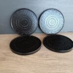 Mandala Coaster Sets Black White Jesmonite Eco Resin Stone Cement Decor Online Shop