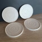 Mandala Coaster Sets Black White Jesmonite Eco Resin Stone Cement Decor Online Shop