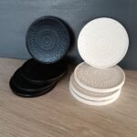 Mandala Coaster Sets Black White Jesmonite Eco Resin Stone Cement Decor Online Shop