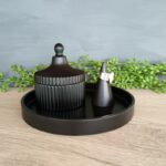 black jewellery trinket box tray ring cone gift set