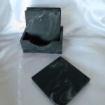 square marble coaster sets black white monochrome - amore creative collections www.amoresa.co.za