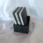 square marble coaster sets black white monochrome - amore creative collections www.amoresa.co.za