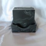 square marble coaster sets black white monochrome - amore creative collections www.amoresa.co.za