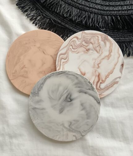 Round Coasters 10cm Marble Stoneware Ceramic Jesmonite Eco Resin Wholesale Corporate Client Branded Gifting Laser Engraved Handmade Bulk Supply Premium Gifting South Africa - www.amoresa.co.za