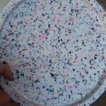 Terrazzo Tray Round XL - Handmade Jesmonite Eco-Resin Trays South Africa - White Neon Black - Amore Creative Collections