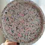 Terrazzo Tray Round XL South Africa Homeware Home Decor - White Neon Black - Amore Creative Collections