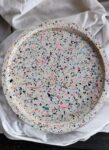 Terrazzo Tray Round XL - White Neon Black Chips - Amore Creative Collections