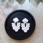 Bridal Floral Bow Flower Orchid Earrings - Polymer Clay www.amoresa.co.za Amore Creative Collections South Africa