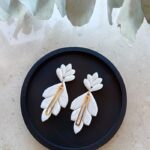 Bridal Floral Bow Flower Orchid Earrings - Polymer Clay www.amoresa.co.za Amore Creative Collections South Africa