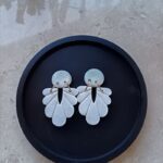 Bridal Floral Bow Flower Orchid Earrings - Polymer Clay www.amoresa.co.za Amore Creative Collections South Africa