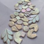Iridescent Shimmer Gold Chameleon Pigment Powder Dust Earrings Polymer Clay Handmade Amore Creative Collections - www.amoresa.co.za