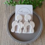 Polymer Clay Texture Effect Earrings South Africa - Abstract Shape White www.amoresa.co.za