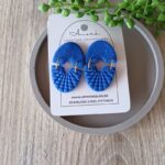 Polymer Clay Texture Effect Earrings South Africa - Royal Blue Floral Amore Creative Collections
