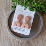 Polymer Clay Texture Effect Earrings South Africa - Beige Neutral Floral www.amoresa.co.za