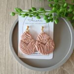 Polymer Clay Texture Effect Earrings South Africa - Beige floral organic white wedding bridal earrings Amore creative collections