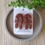 Polymer Clay Texture Effect Earrings South Africa - Brown Arch Dangle Earring www.amoresa.co.za
