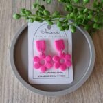 Polymer Clay Texture Effect Earrings South Africa - Cute Pink Flower Floral Earrings www.amoresa.co.za