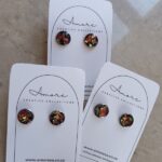 Faux Opal Dragon Fire Stainless Steel Studs Earrings Resin South Africa - Amore Creative Collections www.amoresa.co.za Shop Online Jewellery