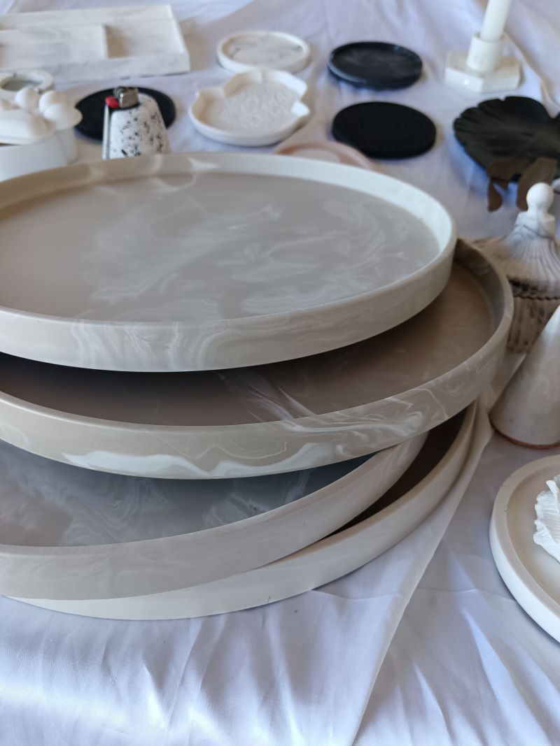 Beige Marble 30cm XL Display Trays - Amore Creative Collections Jesmonite South Africa