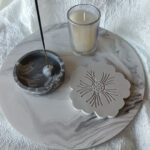 Flat Round Marble White Decor Tray centre table display storage jesmonite eco resin www.amoresa.co.za