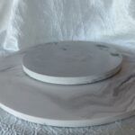 Flat Round Marble White Decor Tray side view centre table display storage jesmonite eco resin www.amoresa.co.za