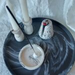 Flat Round Marble White Decor Tray centre table display storage jesmonite eco resin www.amoresa.co.za