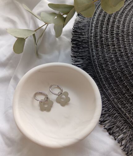 Flower Huggie Hoop Earring Studs - Stainless Steel Jewellery South Africa www.amoresa.co.za