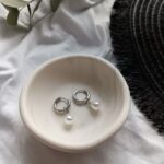 Pearl Silver Huggie Hoop Earring Studs - Stainless Steel Jewellery South Africa www.amoresa.co.za
