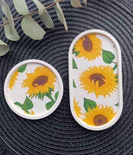 Sunflower Accessory Tray Gift Set - South Africa Online Handmade www.amoresa.co.za