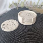 white terrazzo coaster set and round holder stand - south africa online www.amoresa.co.za 2