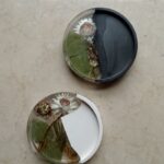 half epoxy resin half eco resin jesmonite flower botanical coaster sets south africa - www.amoresa.co.za