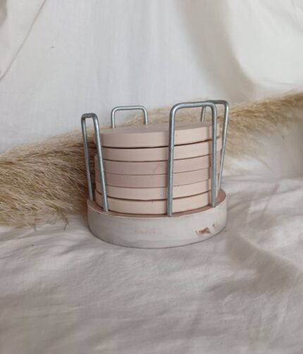 8 Piece 6 piece Coaster Set and Holder Stand Marble Decor Homeware Amore Creative Collections South Africa Eco Resin Ceramic Jesmonite - www.amoresa.co.za