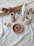 candle holders ribbed round abstract tall pillar long candle south africa handmade eco resin jesmonite shop online wholesale - www.amoresa.co.za