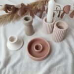 candle holders ribbed round abstract tall pillar long candle south africa handmade eco resin jesmonite shop online wholesale - www.amoresa.co.za
