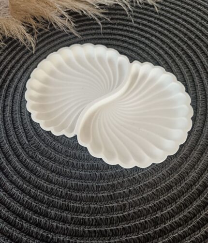 shell trinket tray dish handmade south africa eco resin acrylic resin jesmonite jewellery accessories custom personalised decor double tray - www.amoresa.co.za